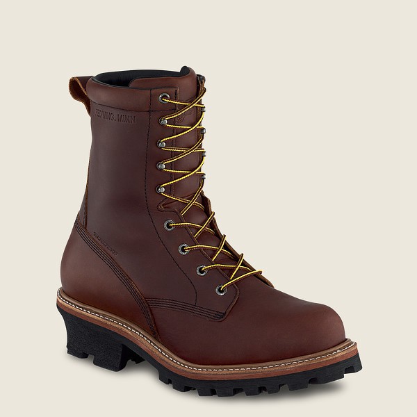 Red Wing Mens Loggermax - 9-inch Insulated Waterproof Soft Toe Logger - Work Boots Brown - 2840HJDYO